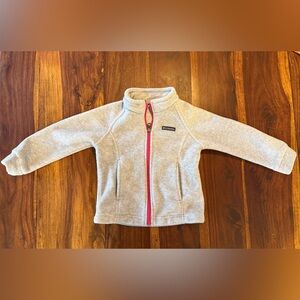 Columbia Light Gray Fleece Jacket with Bright Pink Zipper